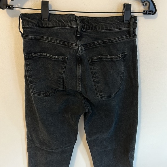 Agolde Toni Mid Rise Straight Black Feral Wash Jeans - Picture 5 of 8